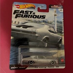 Hot Wheels Fast & Furious '70 Chevy Nova SS Toy Car - Silver